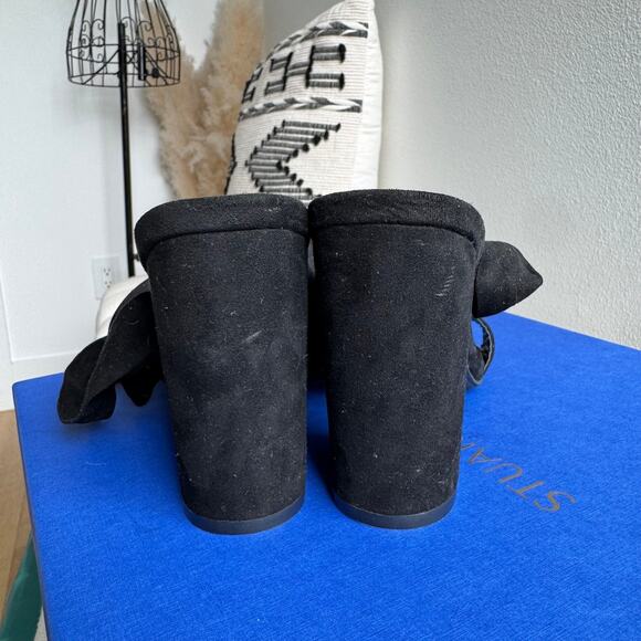 Lulu's Alta Black Suede Wrap Around Lace-Up Block Heel Size 7.5 - Picture 4 of 12